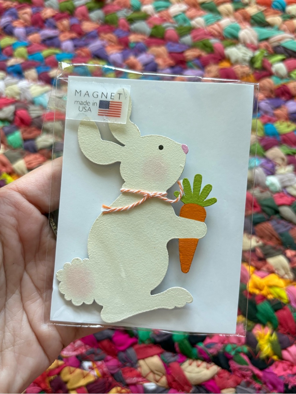 ROEDA HAND-PAINTED METAL EASTER BUNNY  MAGNET